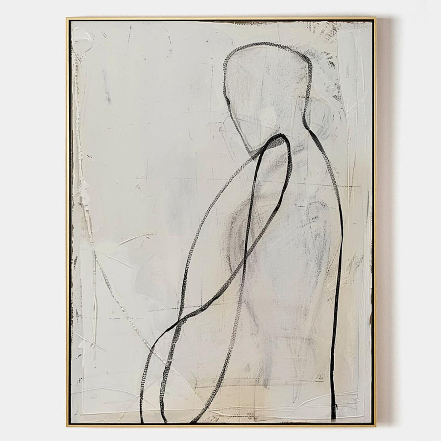 Quiet Figure in Charcoal Line