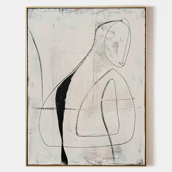 Quiet Line Figure in Charcoal