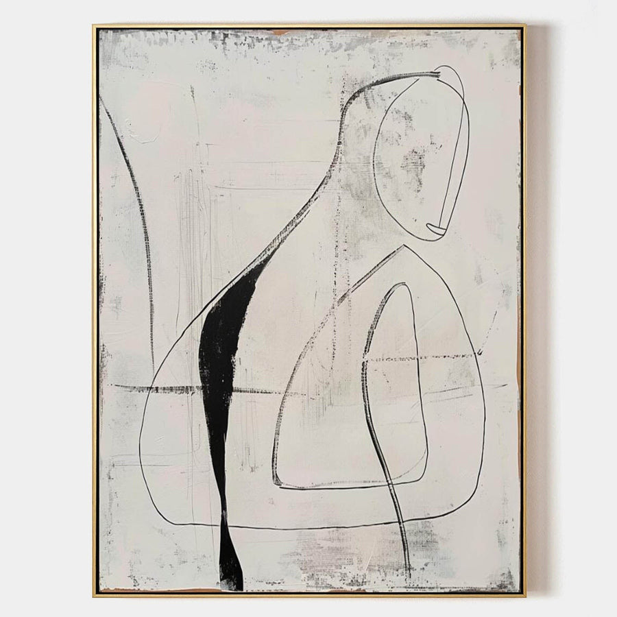 Quiet Line Figure in Charcoal
