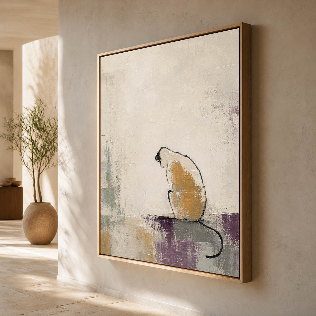 Quiet Monkey in Ochre and Plum