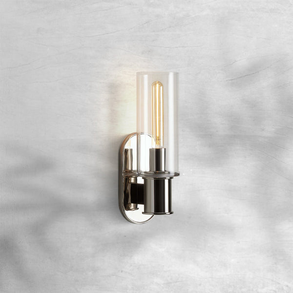 Racetrack Oval Brass and Glass Cloche Wall Sconce