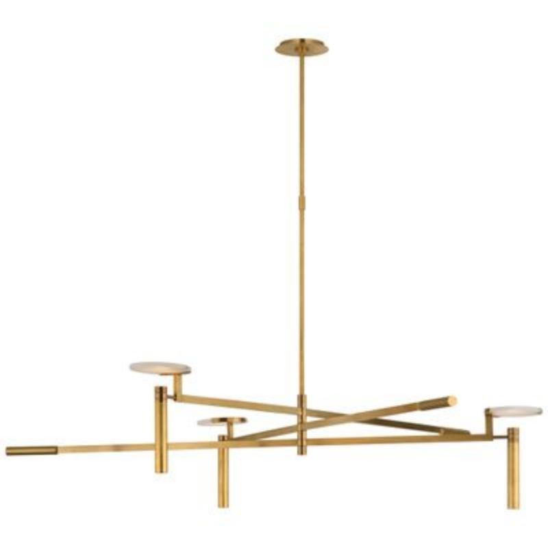Radiating Alabaster Disc Cluster Chandelier