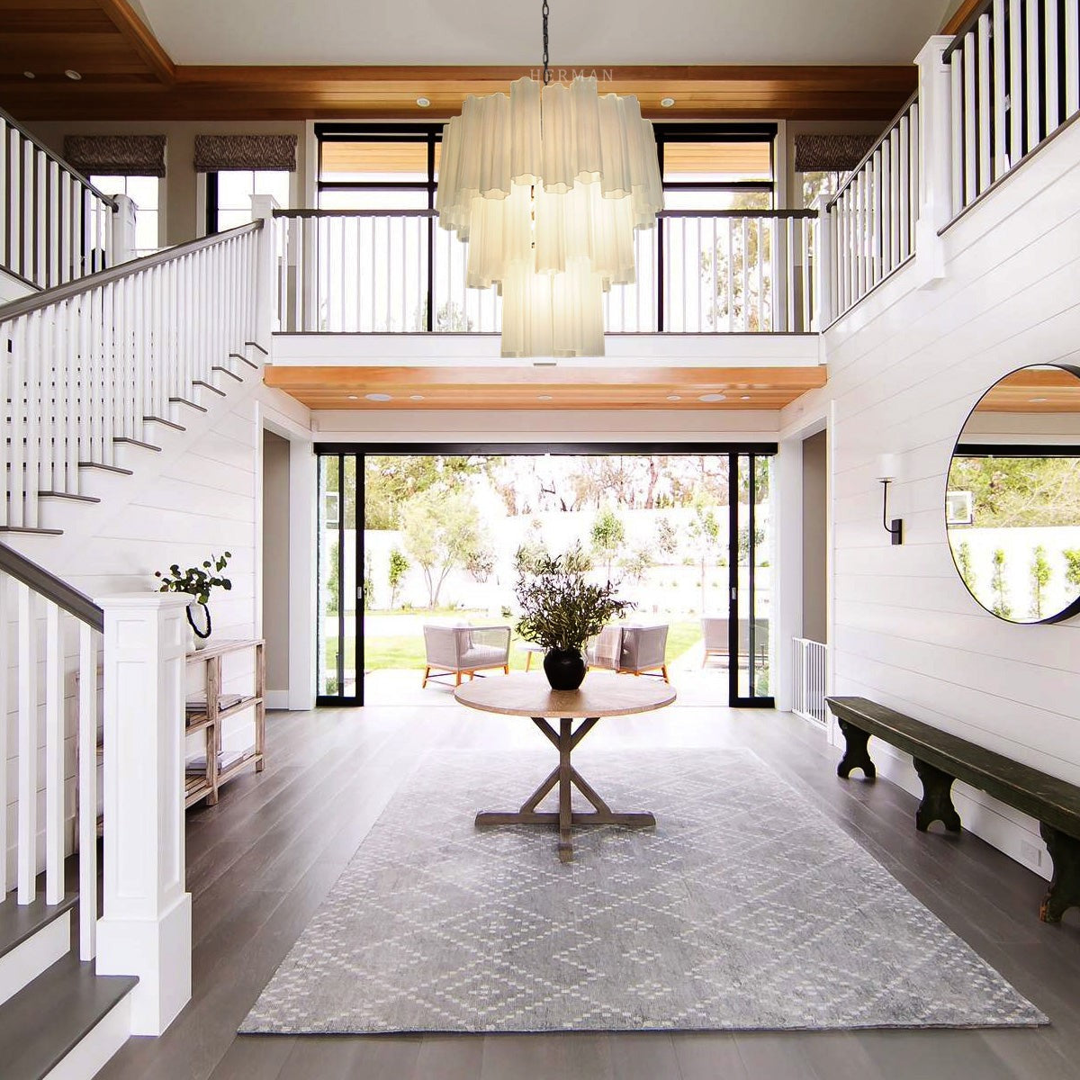 Radiating Matte White Glass Tube Starburst Chandelier