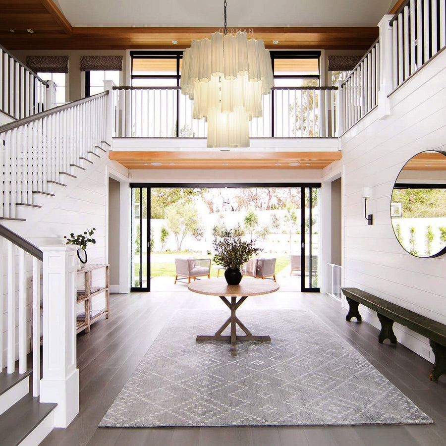 Radiating Matte White Glass Tube Starburst Chandelier