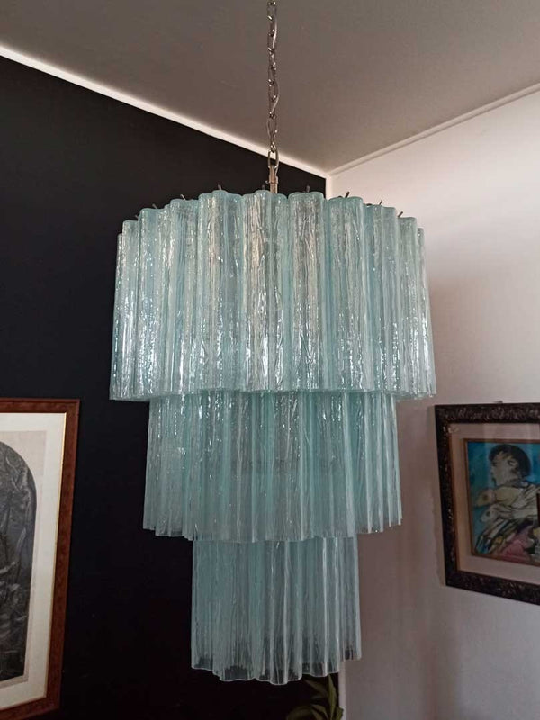 Radiating Opal Glass Tube Starburst Chandelier