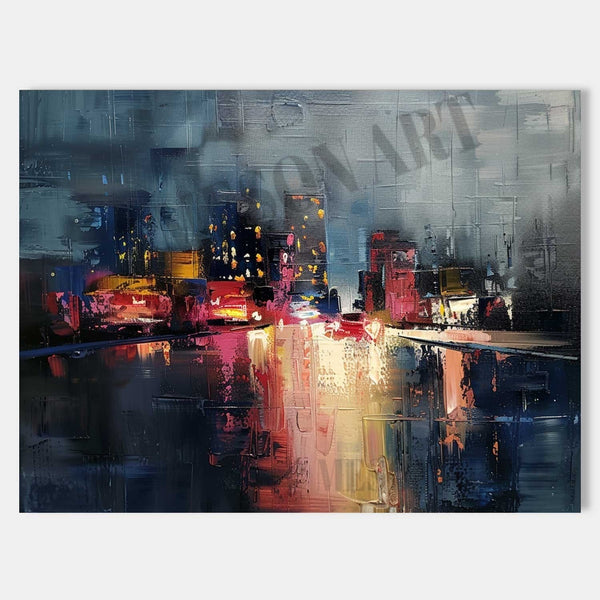 Rain-Lit City Night Reflections