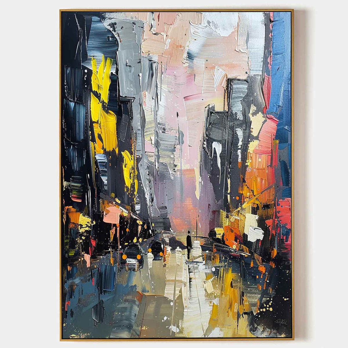 Rain-Lit City Street at Dusk