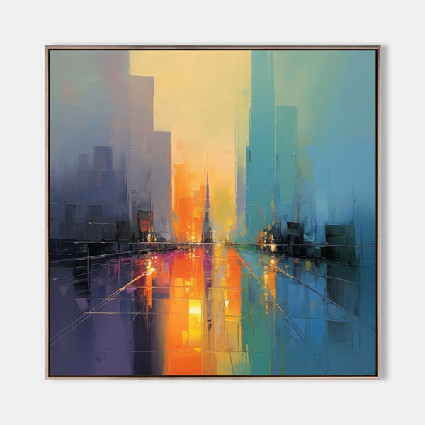 Rain-Washed City at Golden Hour