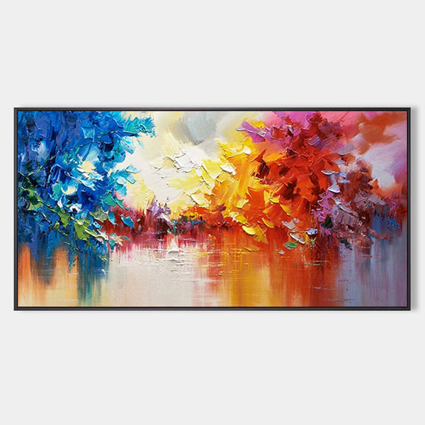 Rainbow Foliage Over Still Water