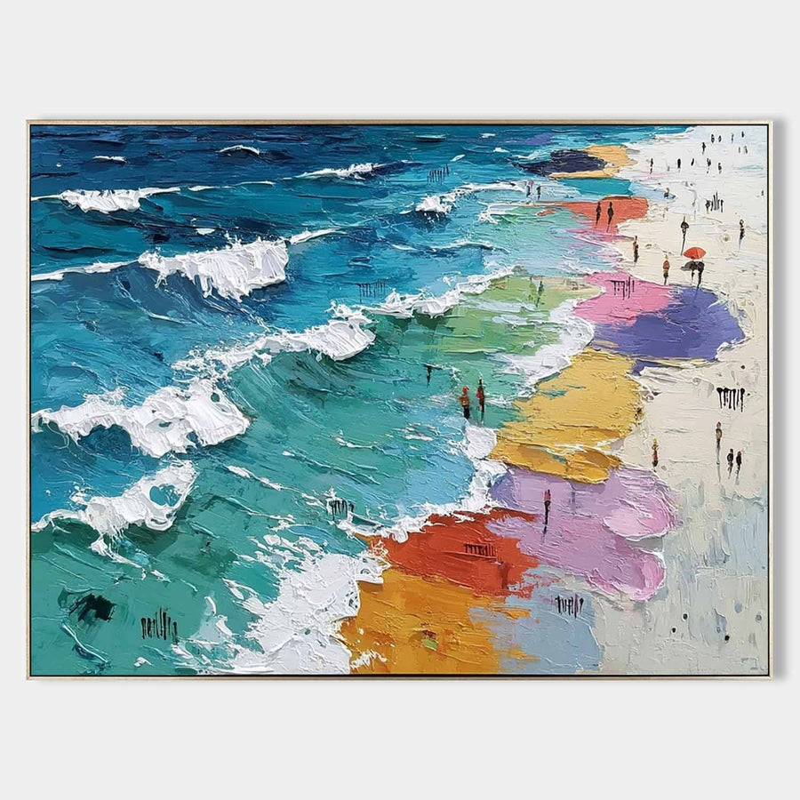 Rainbow Shoreline with Rolling Surf