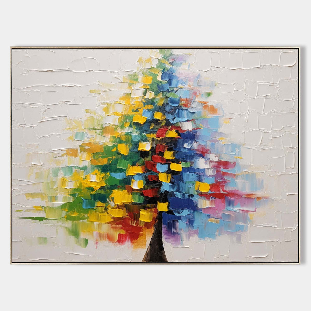 Rainbow Tree in Palette Knife Strokes