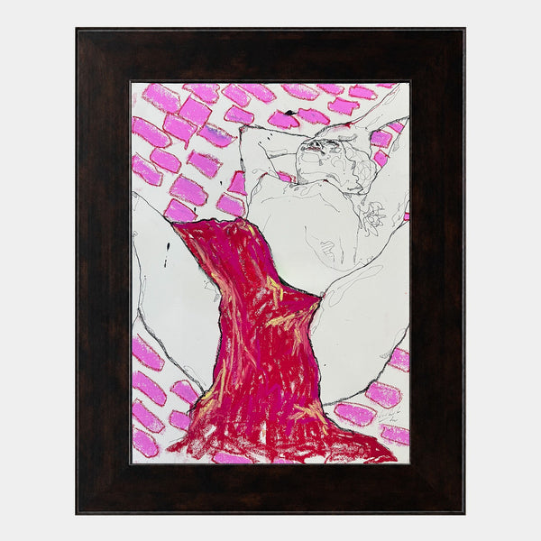 Reclining Figure in Crimson and Pink
