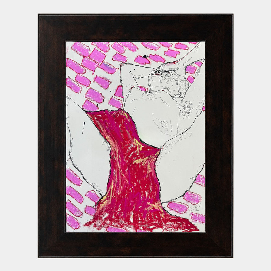 Reclining Figure in Crimson and Pink