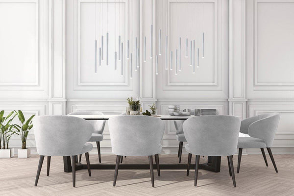 Rectangular Cluster Pendant with Slim Metal Tubes