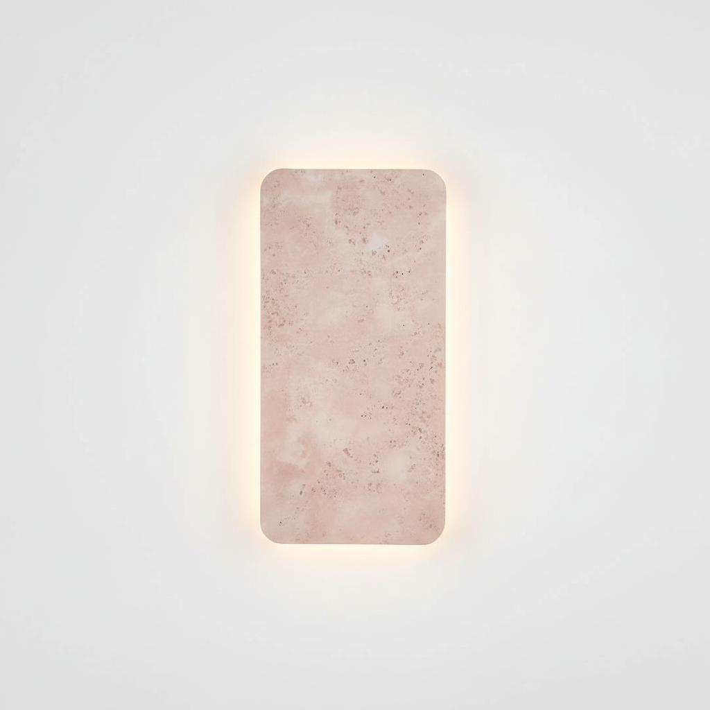 Rectangular Green Marble Panel Wall Sconce
