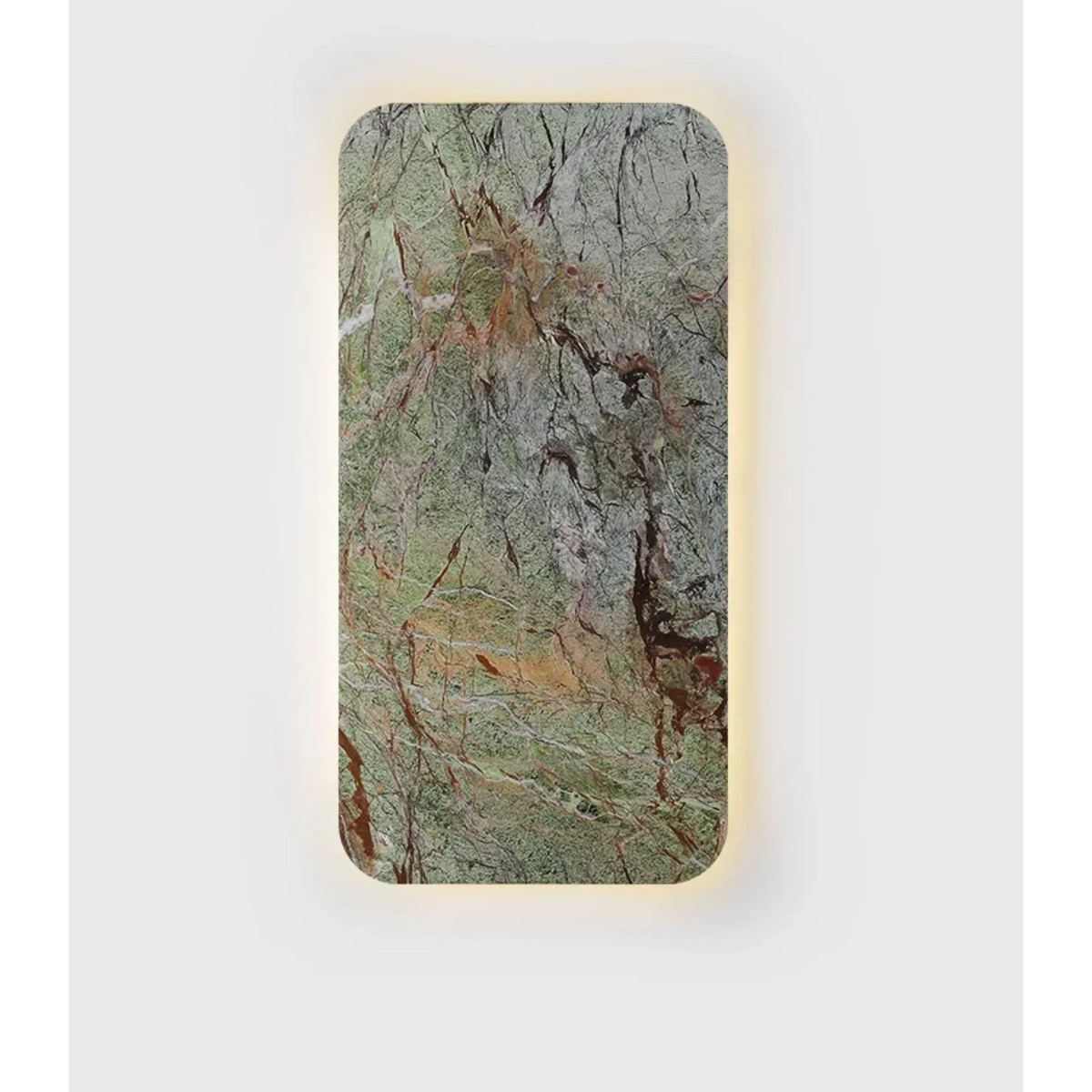 Rectangular Green Marble Slab Wall Sconce
