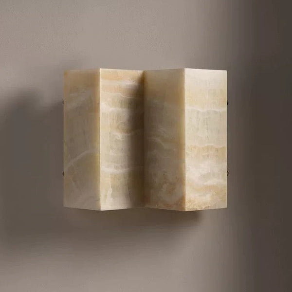 Rectangular Natural Jade Block Wall Sconce