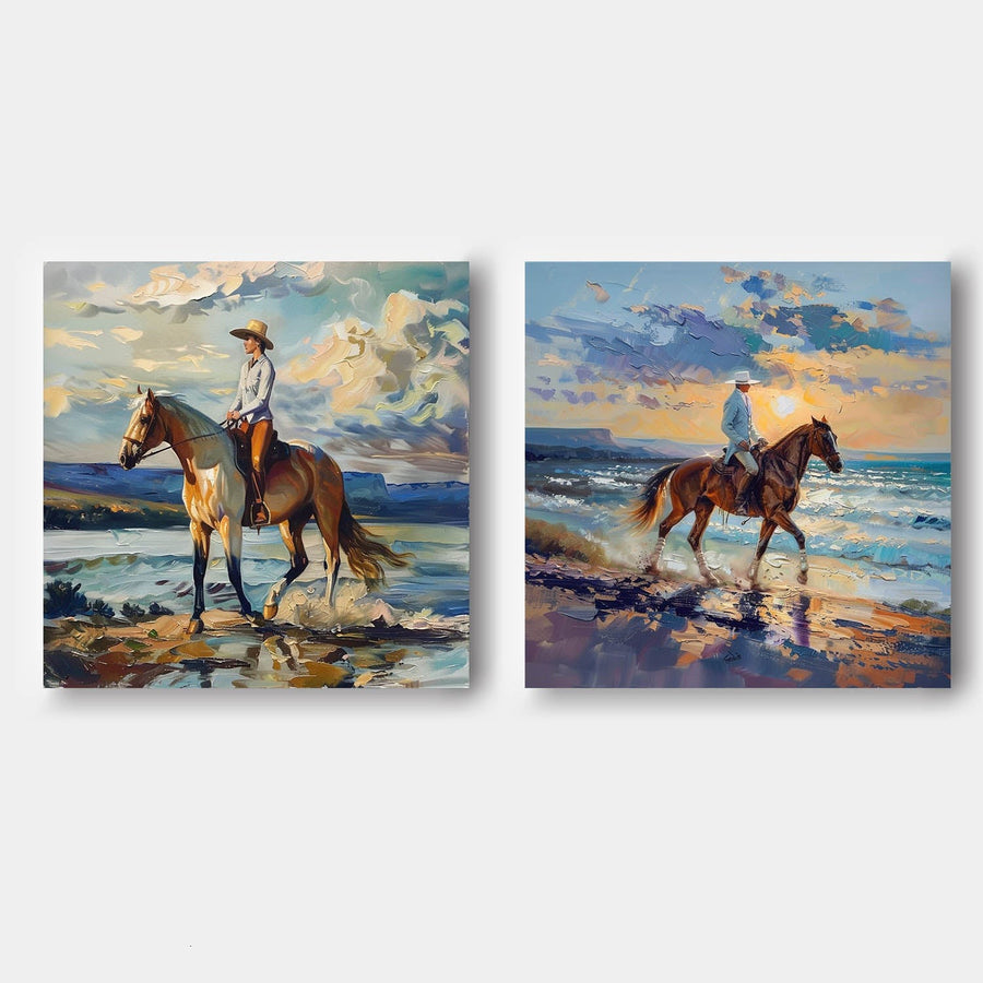 Riders on the Shoreline Diptych