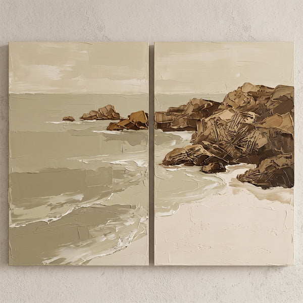 Rocky Shoreline in Sand and Stone