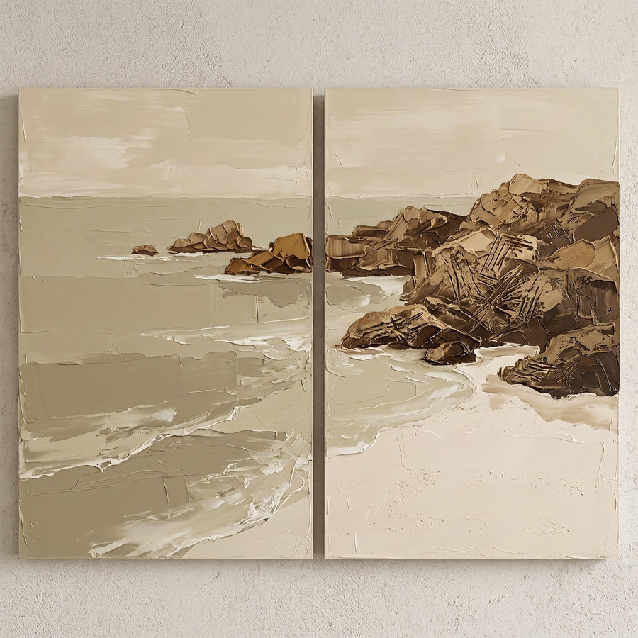 Rocky Shoreline in Sand and Stone