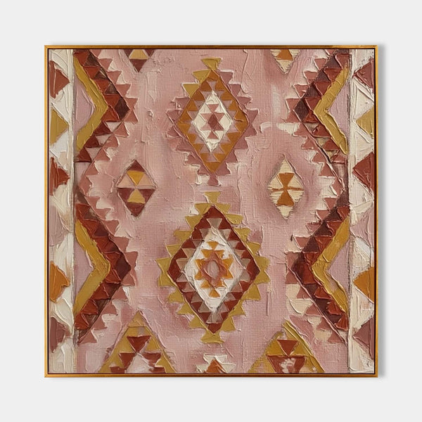 Rose Kilim Diamonds in Relief