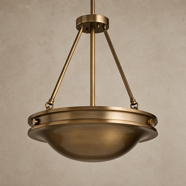 Round Antique Brass Semi Flush Mount