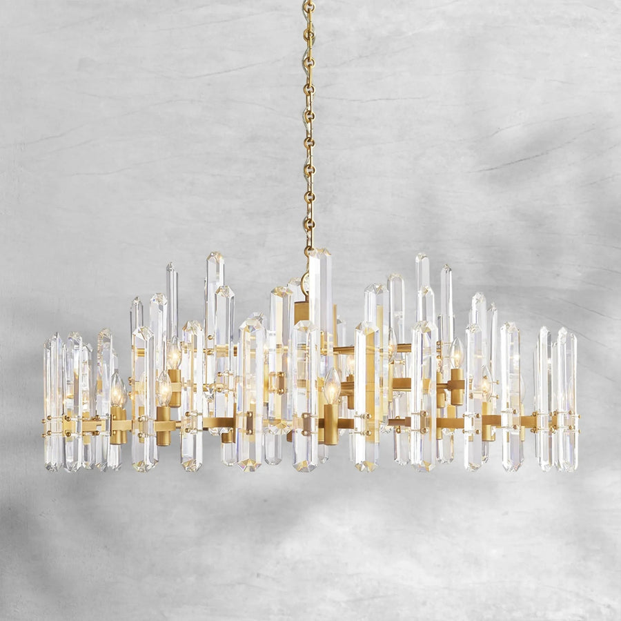 Round Brass Ring Chandelier with Clear Glass Globes