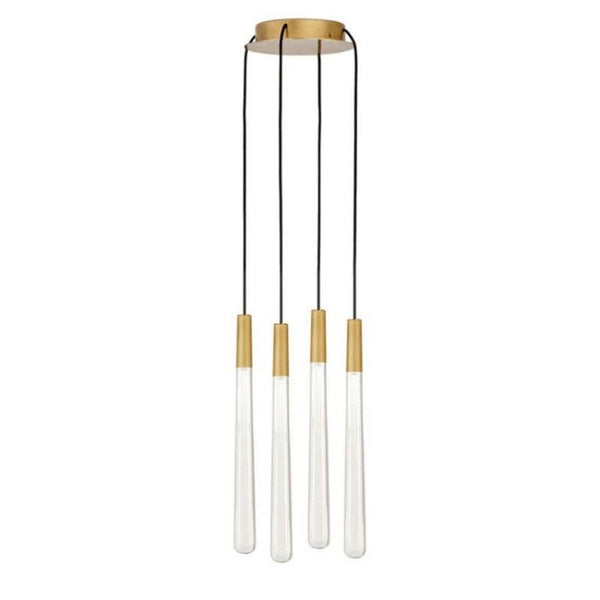 Round Compact Domed Glass Cylinder Chandelier
