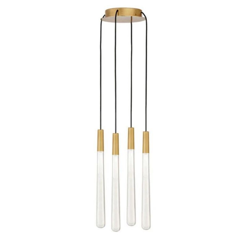 Round Compact Domed Glass Cylinder Chandelier