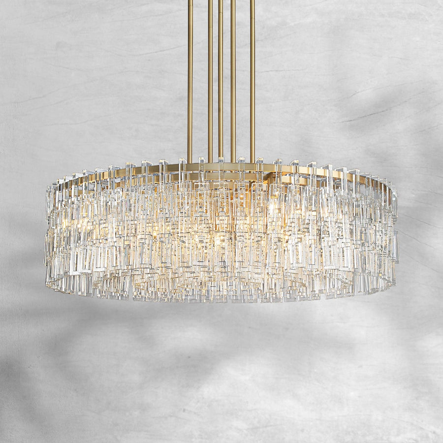 Round Crystal Chain Link Ring Chandelier