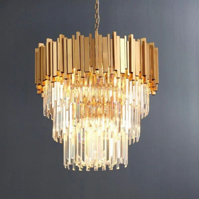 Round Crystal Cluster Globe Chandelier with Steel Frame