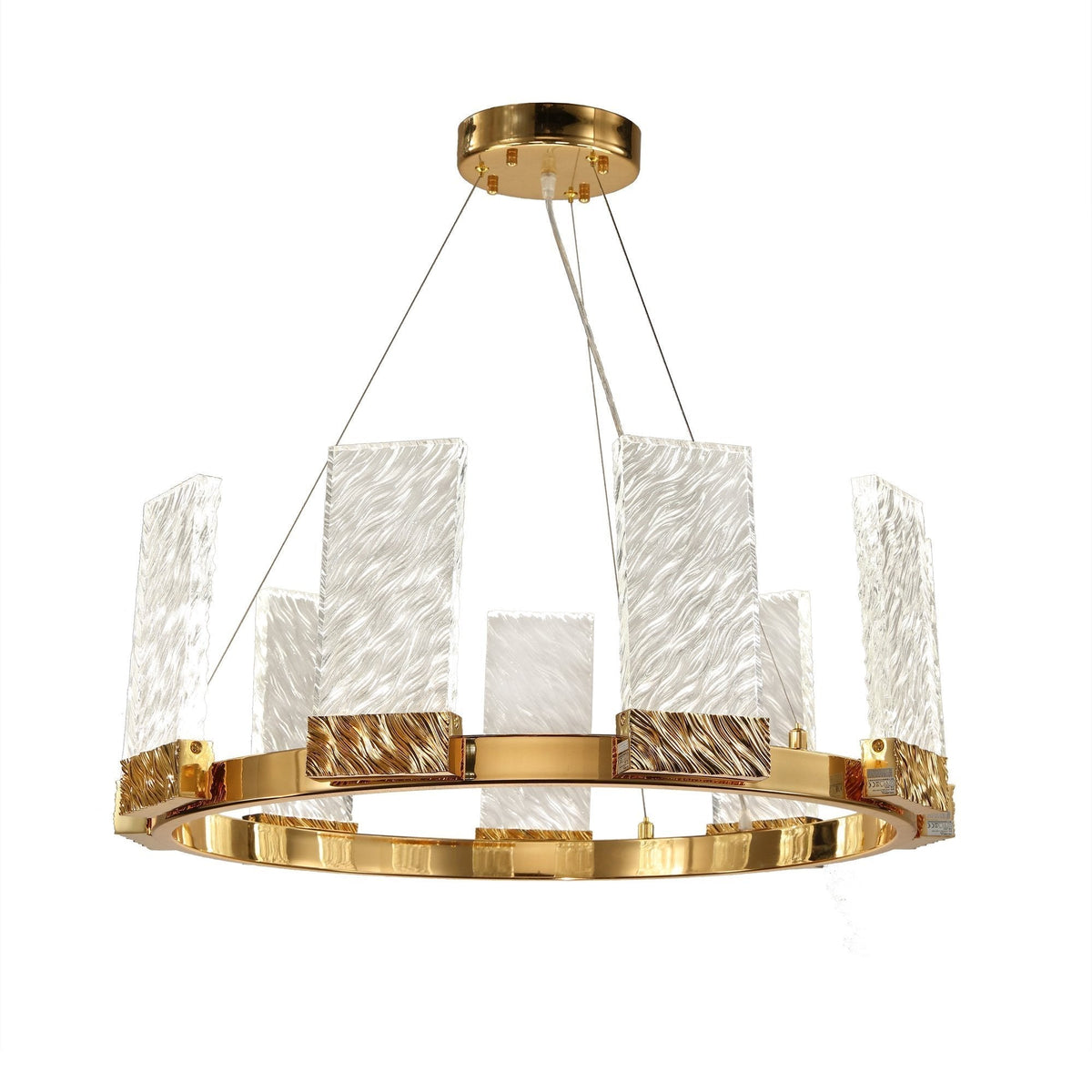 Round Crystal Ring Chandelier with Brass Frame