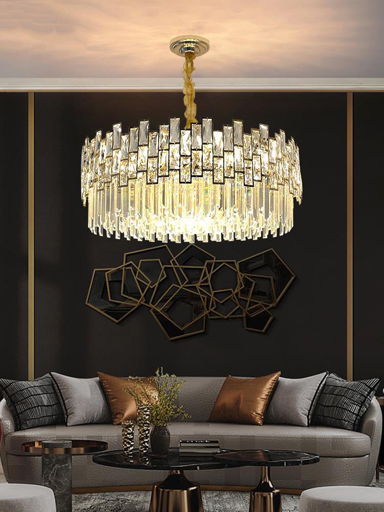 Round Crystal Ring Chandelier with Steel Frame