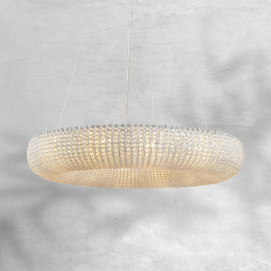 Round Faceted Crystal Bead Globe Chandelier