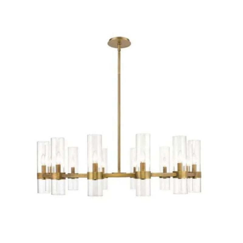 Round Faceted Glass Cluster Ring Chandelier