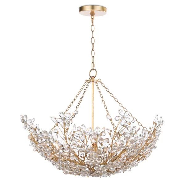 Round Gold Crystal Sphere Chain Chandelier