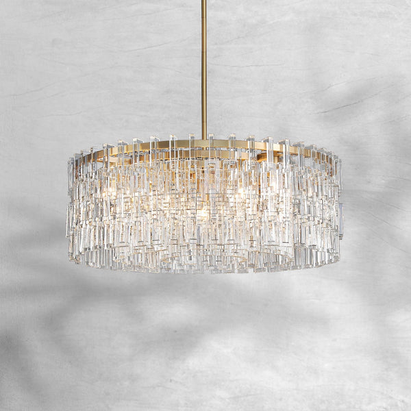 Round Linked Crystal Chain Ring Chandelier