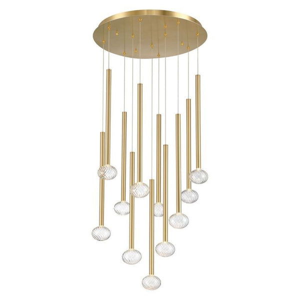 Round Metal Ring Chandelier with Glass Teardrops