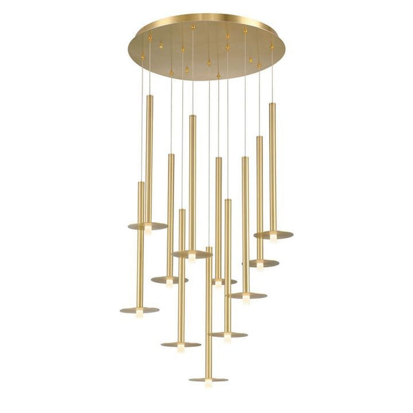 Round Metal Ring Chandelier with Teardrop Shades