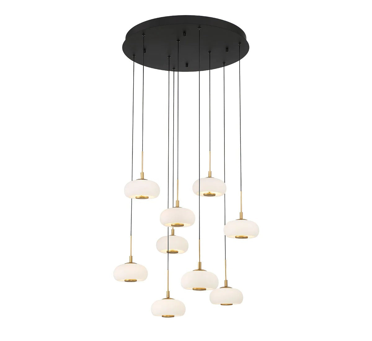 Round Ring Glass Cluster Shade Chandelier