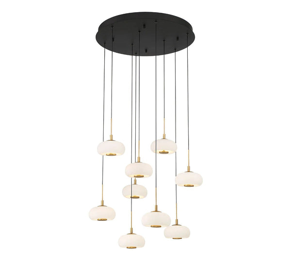 Round Ring Glass Cluster Shade Chandelier