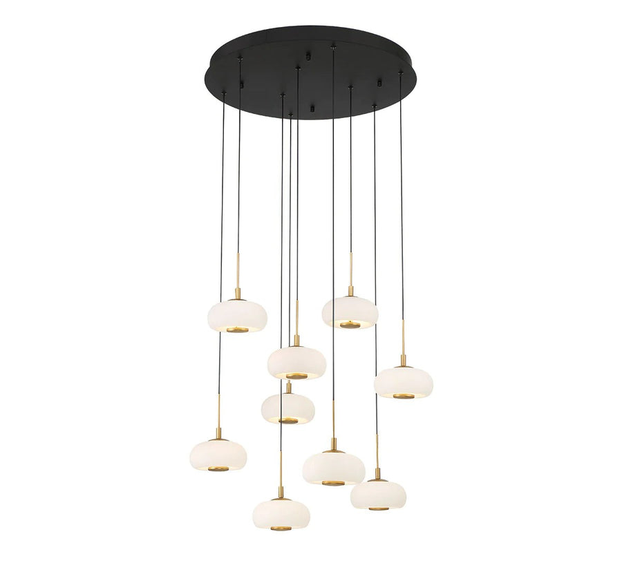 Round Ring Glass Cluster Shade Chandelier