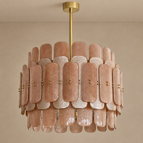 Rounded Glass Globe and Brass Chandelier