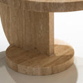 Rounded Travertine Side Table - View 3