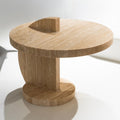 Rounded Travertine Side Table - View 2