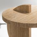Rounded Travertine Side Table - View 5