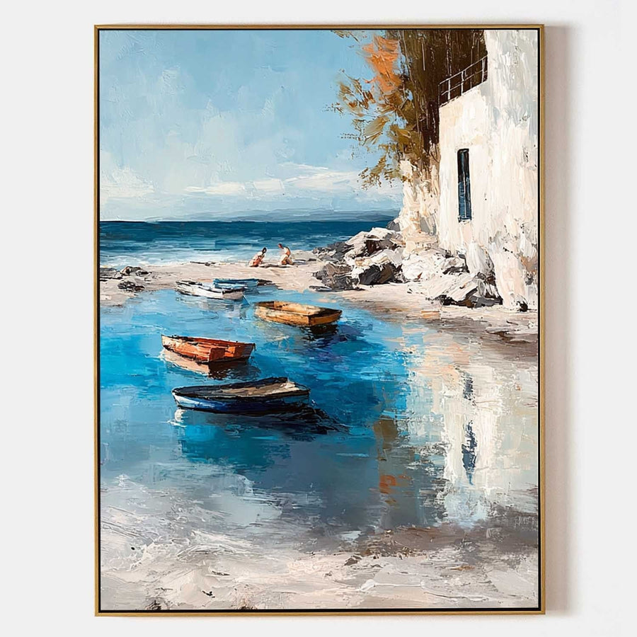 Rowboats in a Whitewashed Cove