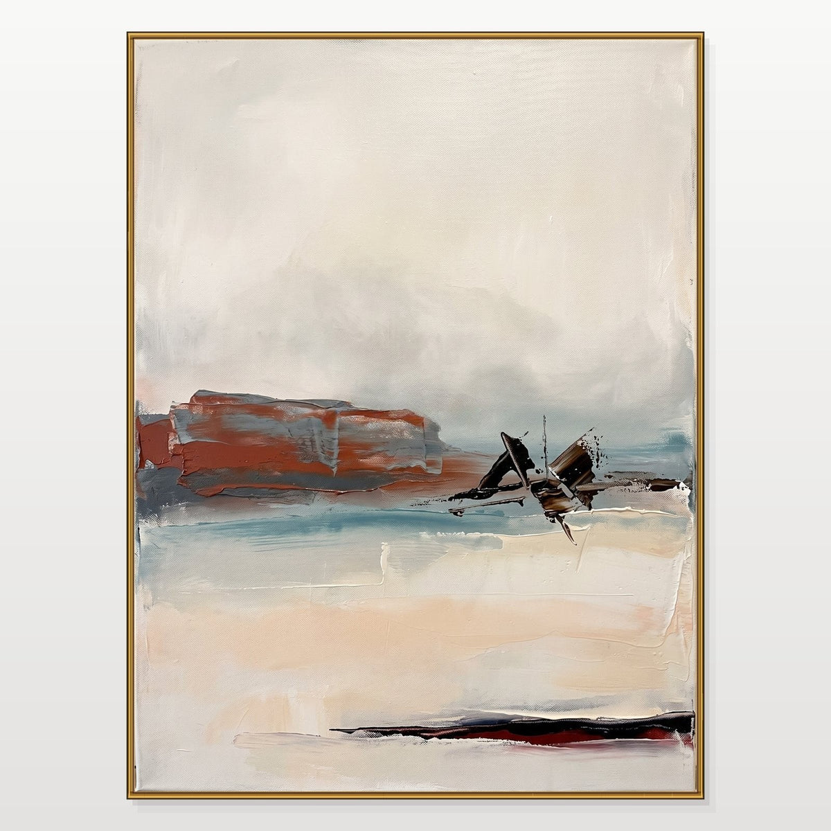 Rust Mesa Above a Misty Shore