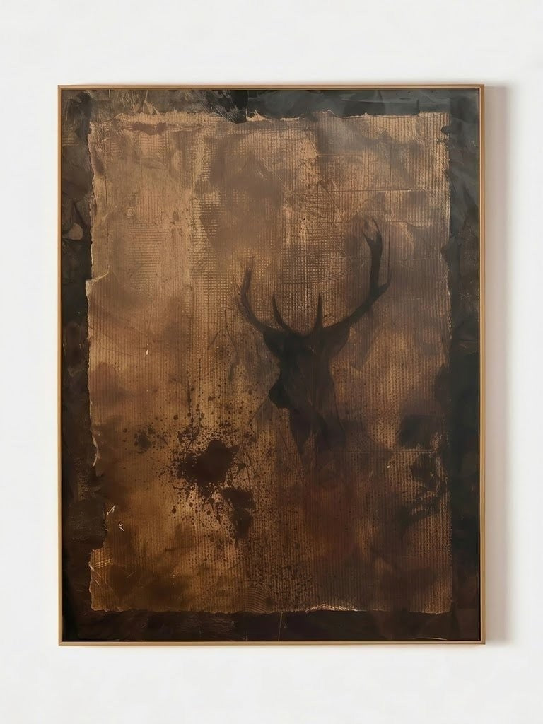 Rustic Wildlife Deer Silhouette Wall Art