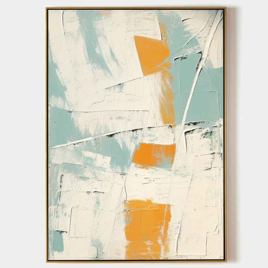 Saffron and Seafoam Layered Abstract